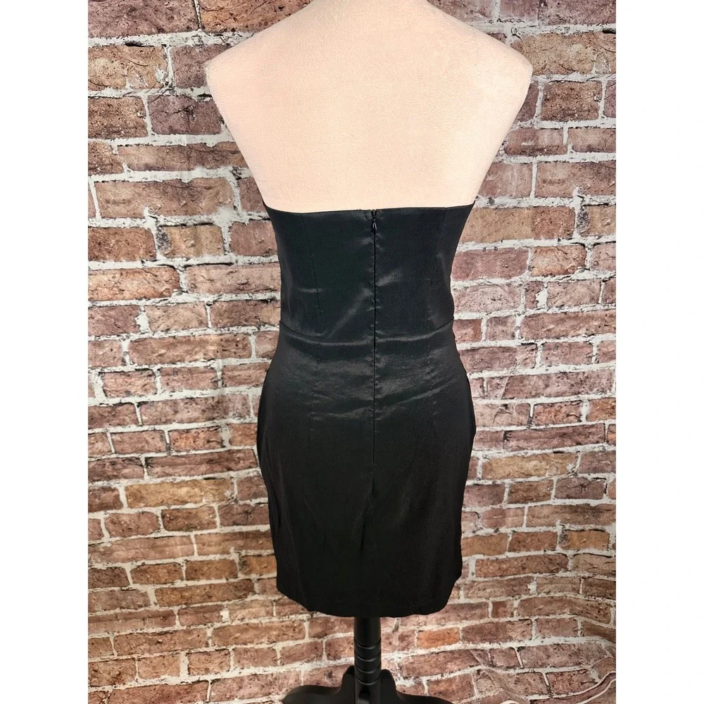 Twentyone Womens Black One Shoulder Pleated Cocktail Mini Dress JM213 Size L - Picture 4 of 14